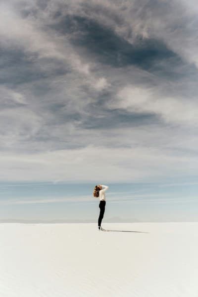 Desert photo with a person, before